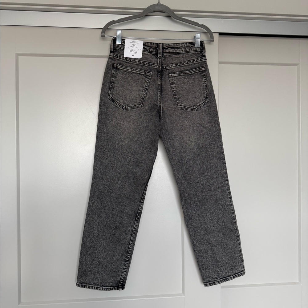 H&M Slim Regular Waist Gray Women's Jeans Ankle Length - Picture 3 of 6